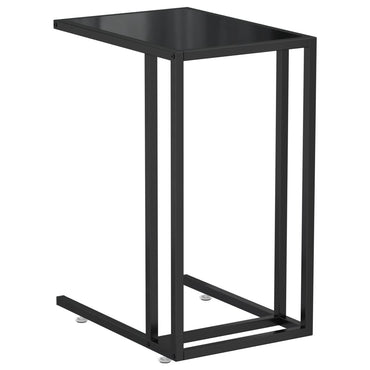vidaXL Table d'appoint informatique noire 50x35x65 cm Verre trempé