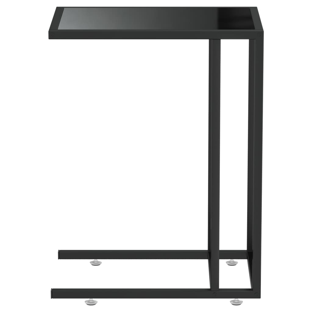 vidaXL Table d'appoint informatique noire 50x35x65 cm Verre trempé