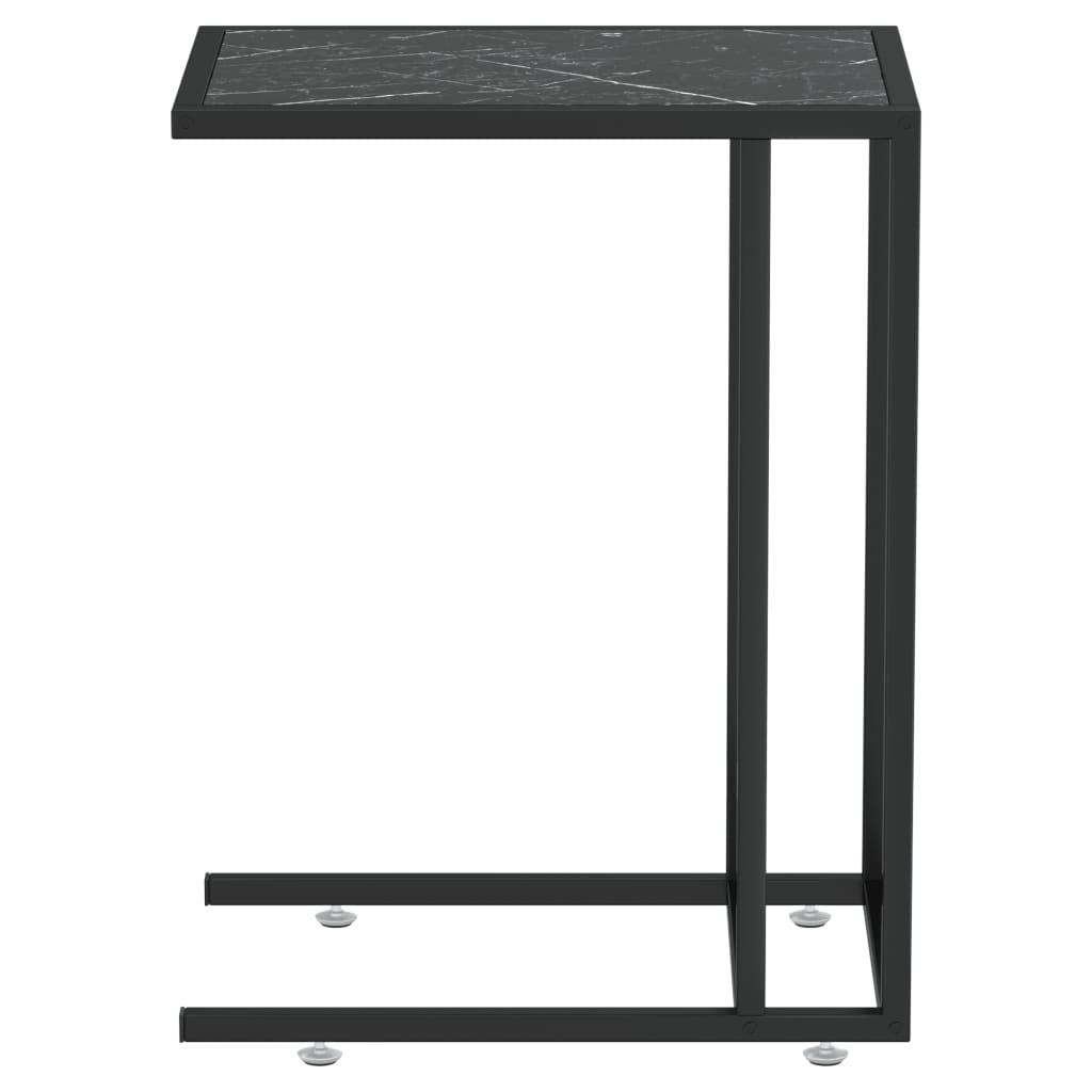 Table d'appoint informatique vidaXL Noir Marbre 50x35x65 cm Verre trempé