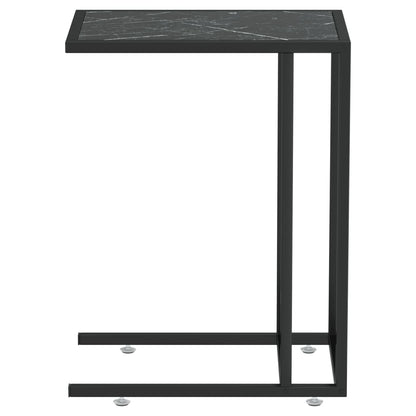 Table d'appoint informatique vidaXL Noir Marbre 50x35x65 cm Verre trempé