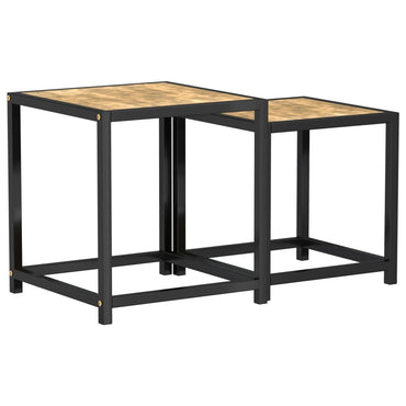 vidaXL Tables d'appoint 2 pcs MDF Noir et jaune
