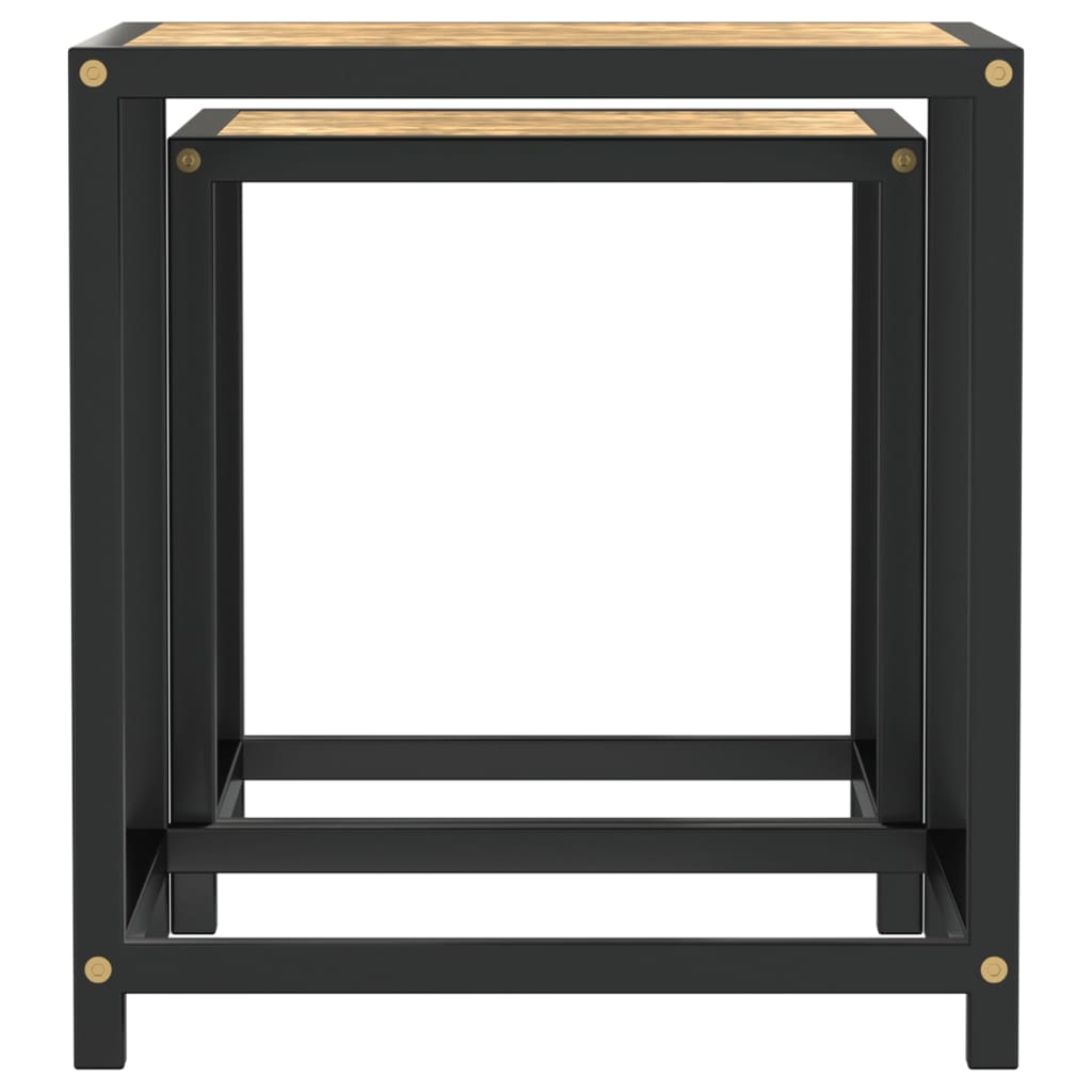 vidaXL Tables d'appoint 2 pcs MDF Noir et jaune