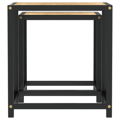 vidaXL Tables d'appoint 2 pcs MDF Noir et jaune