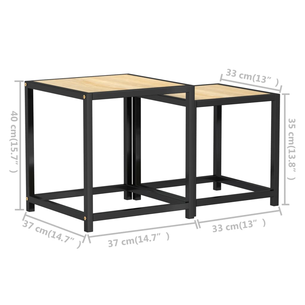vidaXL Tables d'appoint 2 pcs MDF Chêne Sonoma
