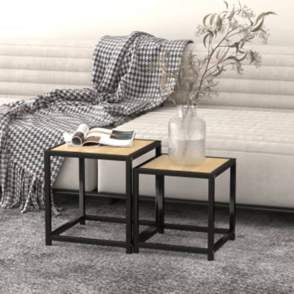 vidaXL Tables d'appoint 2 pcs MDF Chêne Sonoma