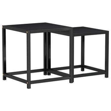 vidaXL Tables d'appoint 2 pcs MDF Noir