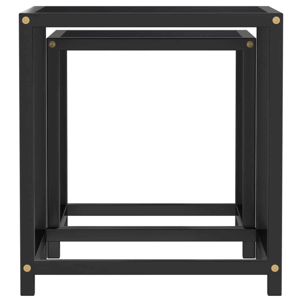 vidaXL Tables d'appoint 2 pcs MDF Noir