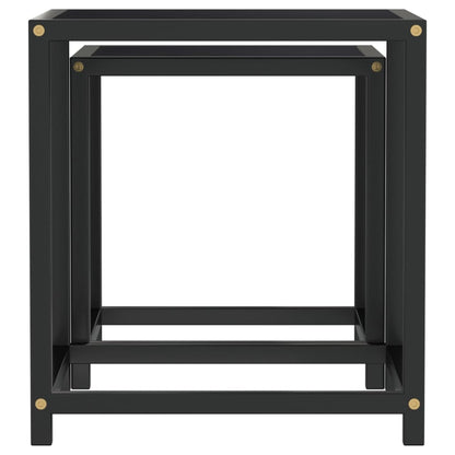 vidaXL Tables d'appoint 2 pcs MDF Noir