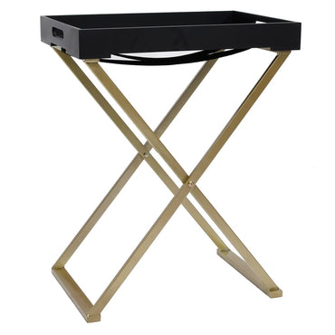 vidaXL Table pliable doré et noir 48x34x61 cm MDF