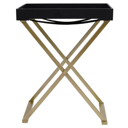 vidaXL Table pliable doré et noir 48x34x61 cm MDF