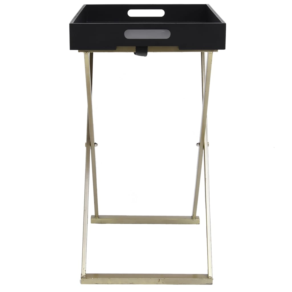 vidaXL Table pliable doré et noir 48x34x61 cm MDF