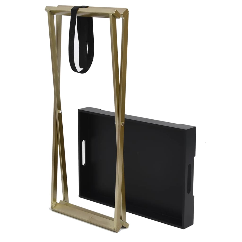 vidaXL Table pliable doré et noir 48x34x61 cm MDF