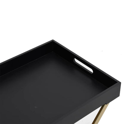 vidaXL Table pliable doré et noir 48x34x61 cm MDF