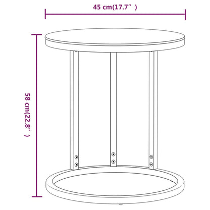 vidaXL Beistelltisch Golden und Transparent 45 cm Hartglas