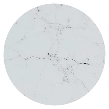 vidaXL Table d'appoint dorée et aspect marbre blanc 45 cm Verre trempé