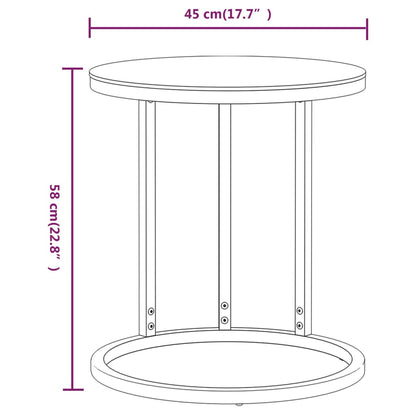 vidaXL Table d'appoint dorée et aspect marbre blanc 45 cm Verre trempé