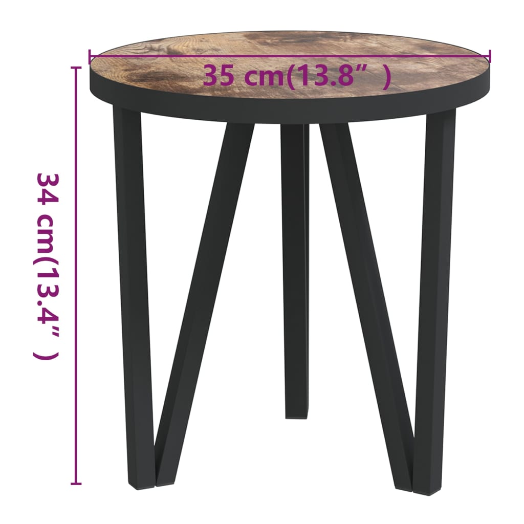 vidaXL Table d'appoint noir et jaune Ø35 cm MDF
