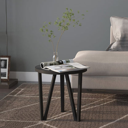 vidaXL Table d'appoint noire Ø 35 cm MDF