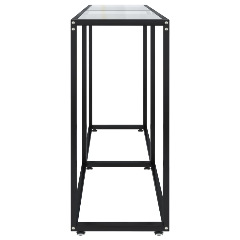 vidaXL Console transparente 140x35x75,5 cm verre trempé