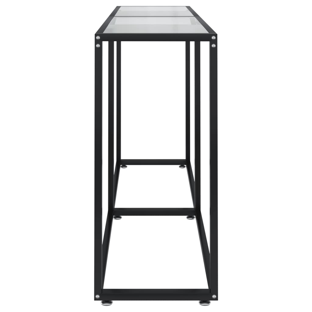 vidaXL Console transparente 160x35x75,5 cm verre trempé