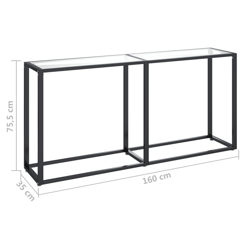 vidaXL Console transparente 160x35x75,5 cm verre trempé