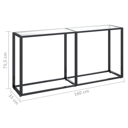 vidaXL Console transparente 160x35x75,5 cm verre trempé