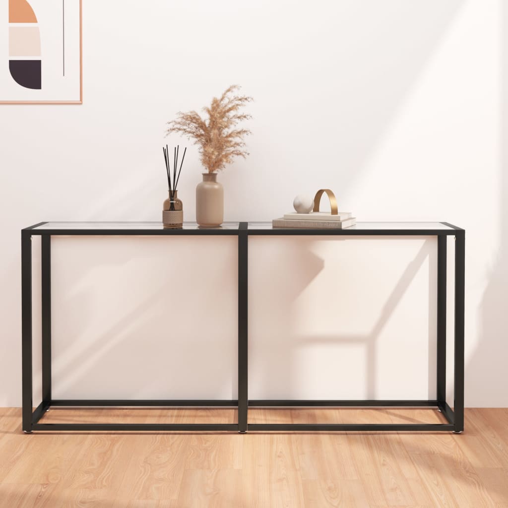 vidaXL Console transparente 160x35x75,5 cm verre trempé