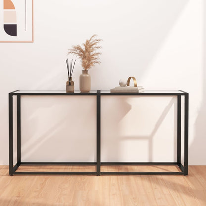 vidaXL Console transparente 160x35x75,5 cm verre trempé