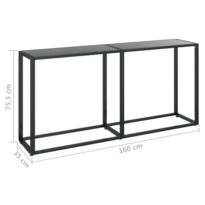 vidaXL Console Noir 160x35x75,5 cm Verre trempé