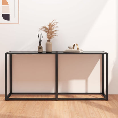 vidaXL Console Noir 160x35x75,5 cm Verre trempé
