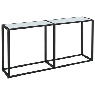 vidaXL Console effet marbre blanc 160x35x75,5 cm verre trempé