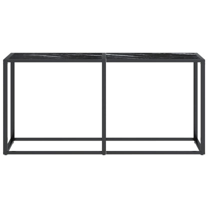 vidaXL Console Table Noir Marbre 160x35x75,5 cm Verre Trempé