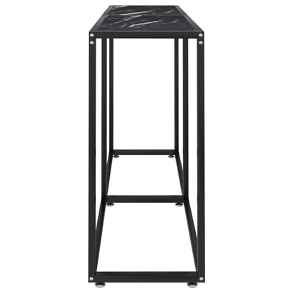 vidaXL Console Table Noir Marbre 160x35x75,5 cm Verre Trempé