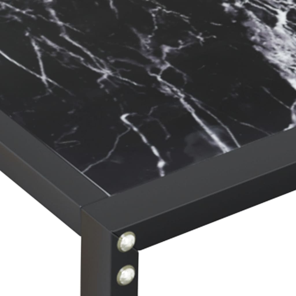 vidaXL Console Table Noir Marbre 160x35x75,5 cm Verre Trempé