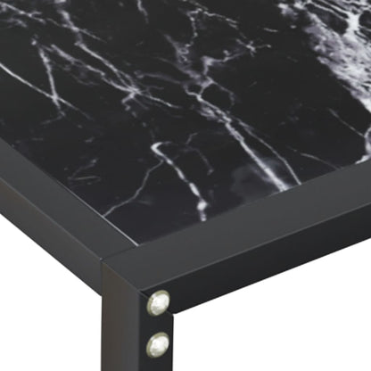 vidaXL Console Table Noir Marbre 160x35x75,5 cm Verre Trempé