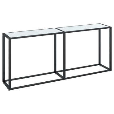 vidaXL Console Effet Marbre Blanc 180x35x75,5 cm Verre Trempé
