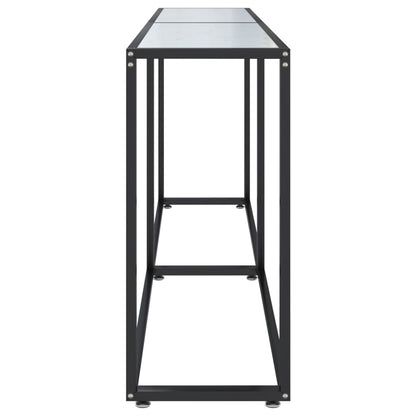 vidaXL Console Effet Marbre Blanc 180x35x75,5 cm Verre Trempé