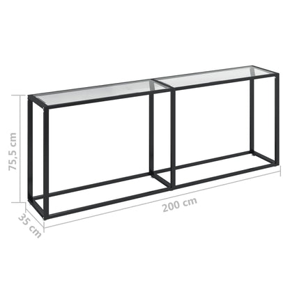 vidaXL Table console transparente 200x35x75,5 cm Verre trempé