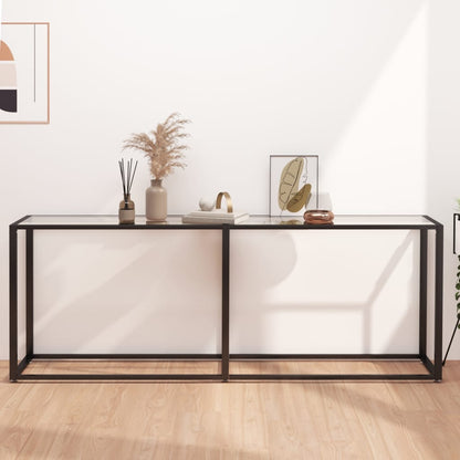 vidaXL Table console transparente 200x35x75,5 cm Verre trempé