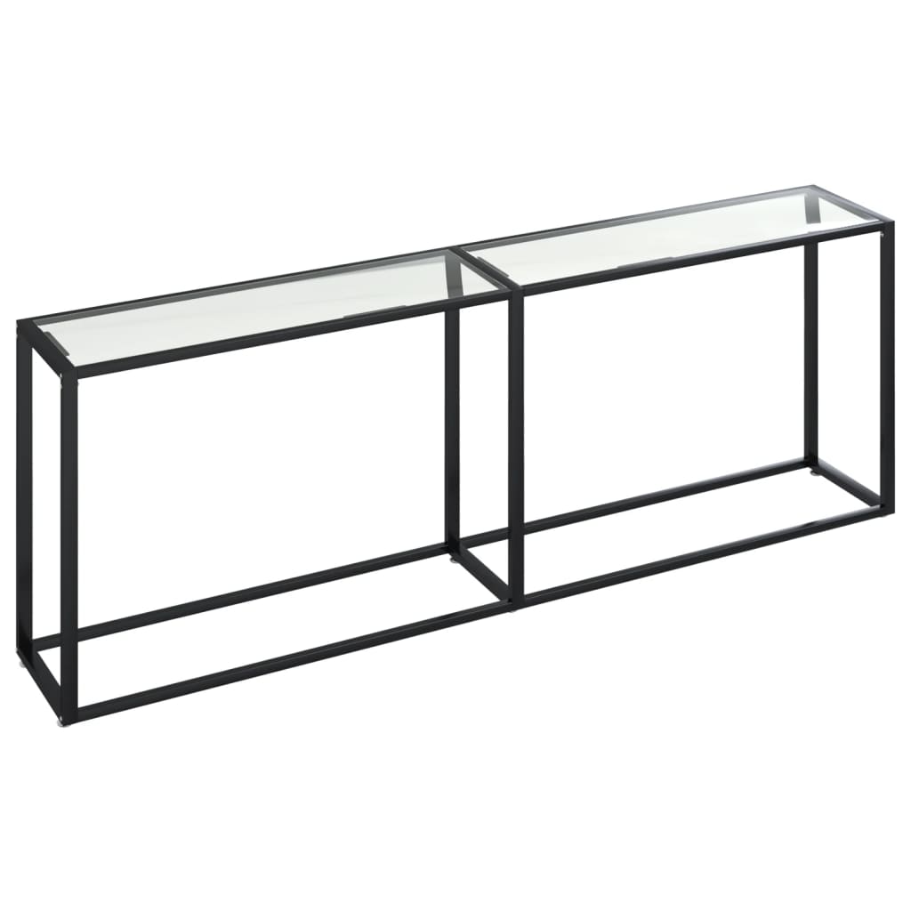 vidaXL Table console transparente 220x35x75,5 cm Verre trempé