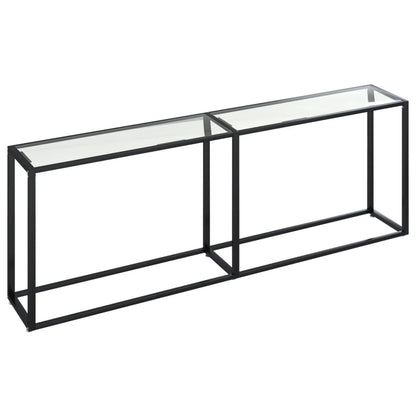 vidaXL Table console transparente 220x35x75,5 cm Verre trempé