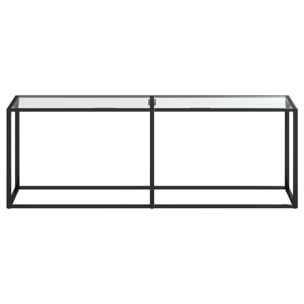 vidaXL Table console transparente 220x35x75,5 cm Verre trempé