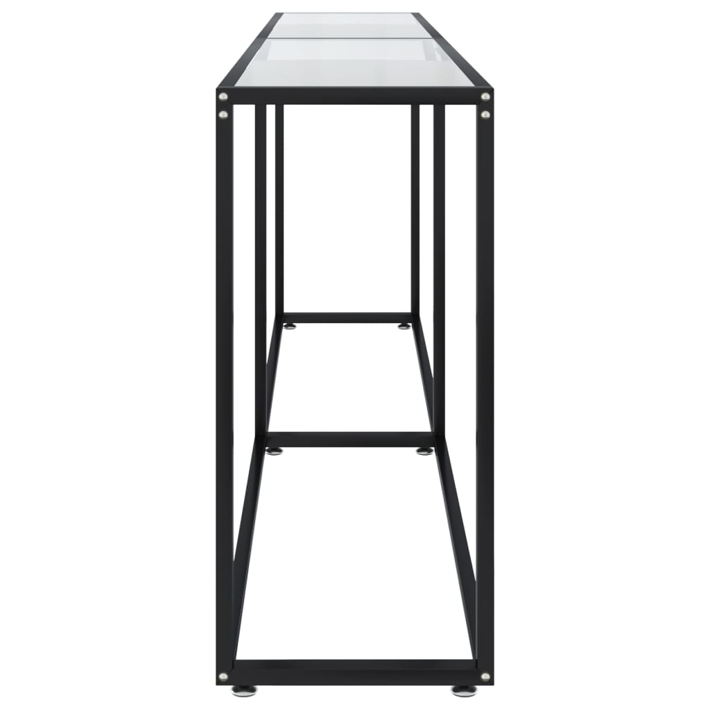 vidaXL Table console transparente 220x35x75,5 cm Verre trempé