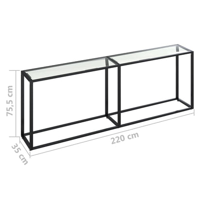 vidaXL Table console transparente 220x35x75,5 cm Verre trempé