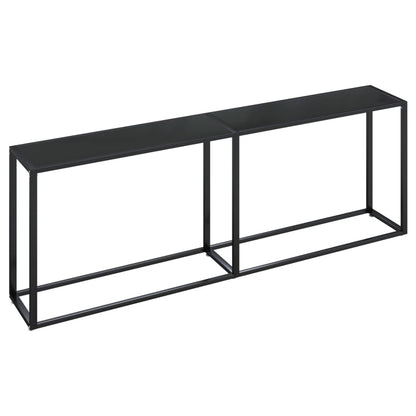 vidaXL Console en verre trempé noir 220x35x75,5 cm