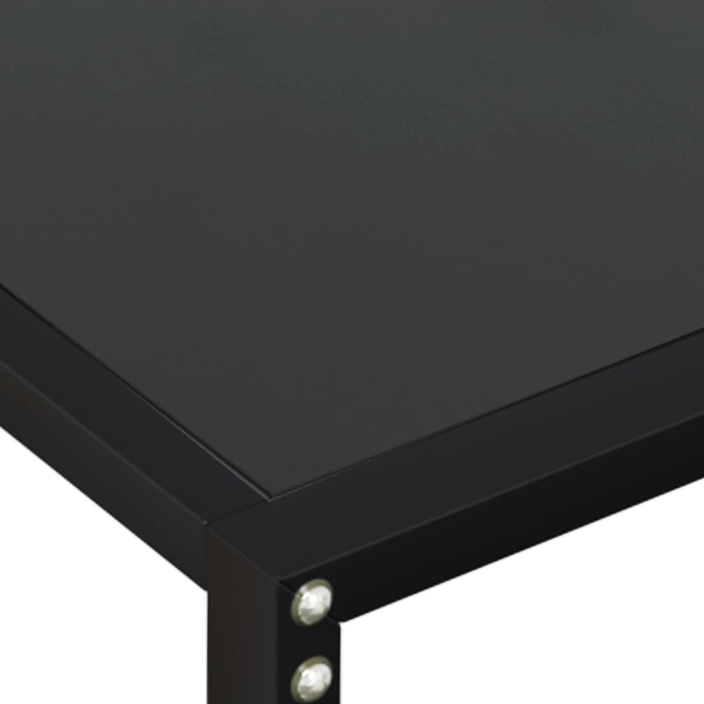 vidaXL Console en verre trempé noir 220x35x75,5 cm