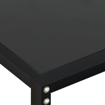 vidaXL Console en verre trempé noir 220x35x75,5 cm