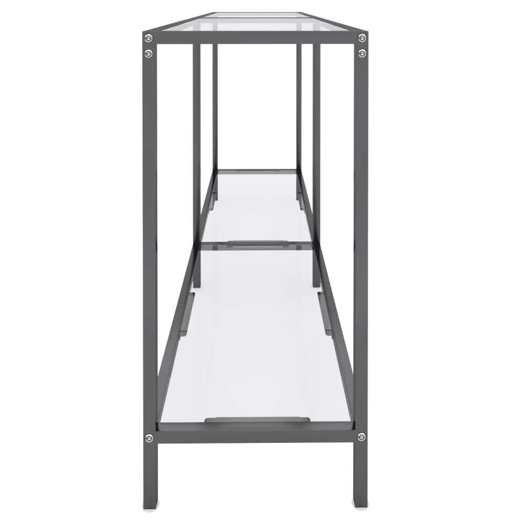 vidaXL Console transparente 140x35x75,5 cm verre trempé