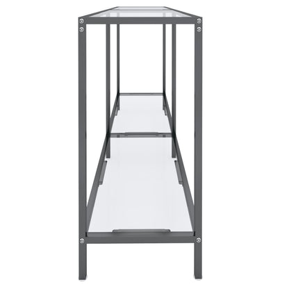 vidaXL Console transparente 140x35x75,5 cm verre trempé