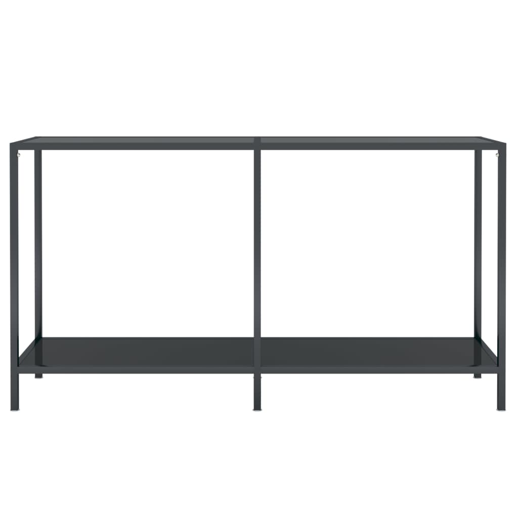 vidaXL Table console Noir 140x35x75,5 cm Verre trempé